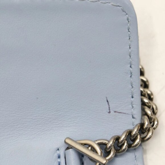 Gucci Calfskin Matelasse Super Mini GG Marmont Shoulder Bag - Light Blue - Picture 11 of 16